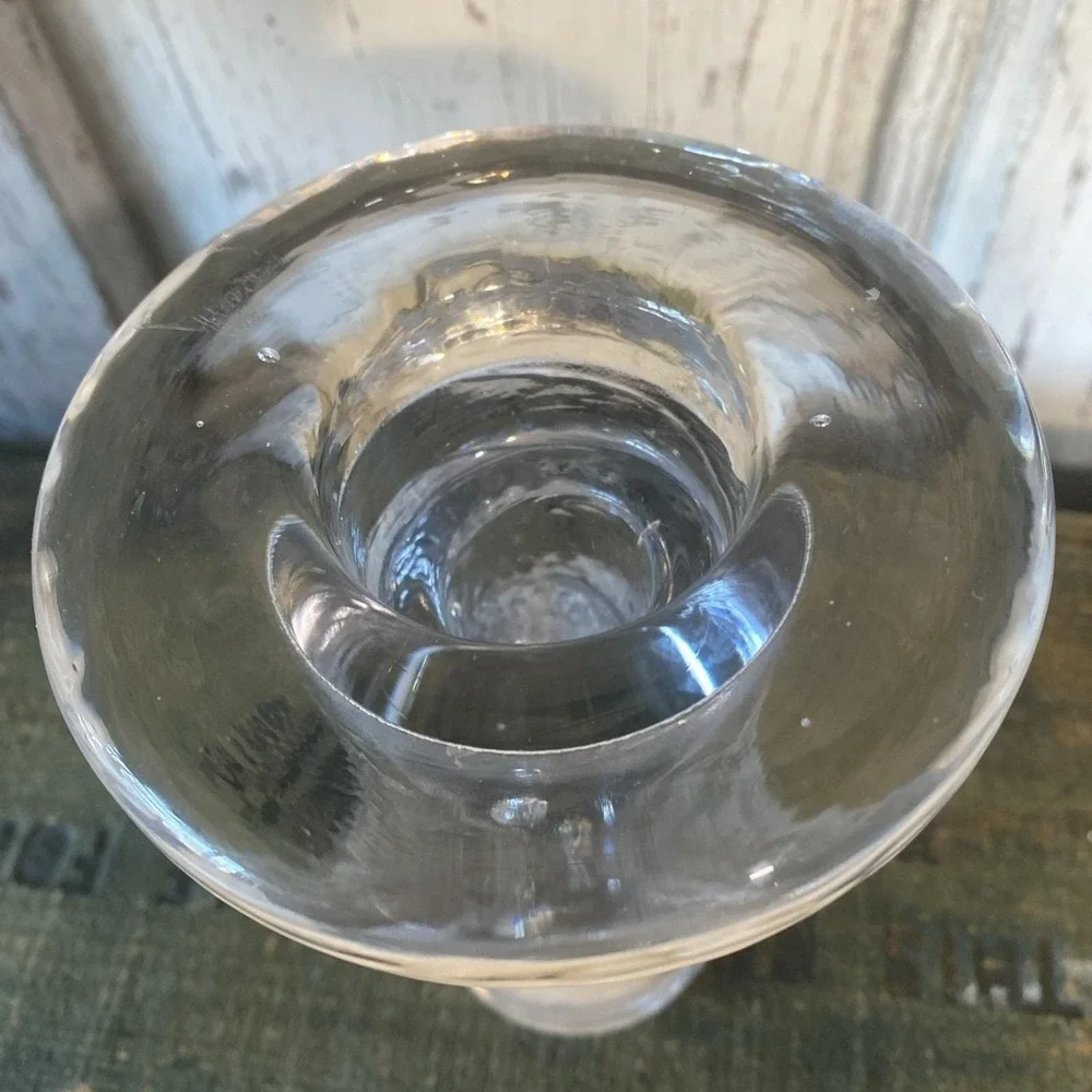 VTG Kosta Boda Heavy Glass Candle Stick Candleholder Kjell‎ Engman 5